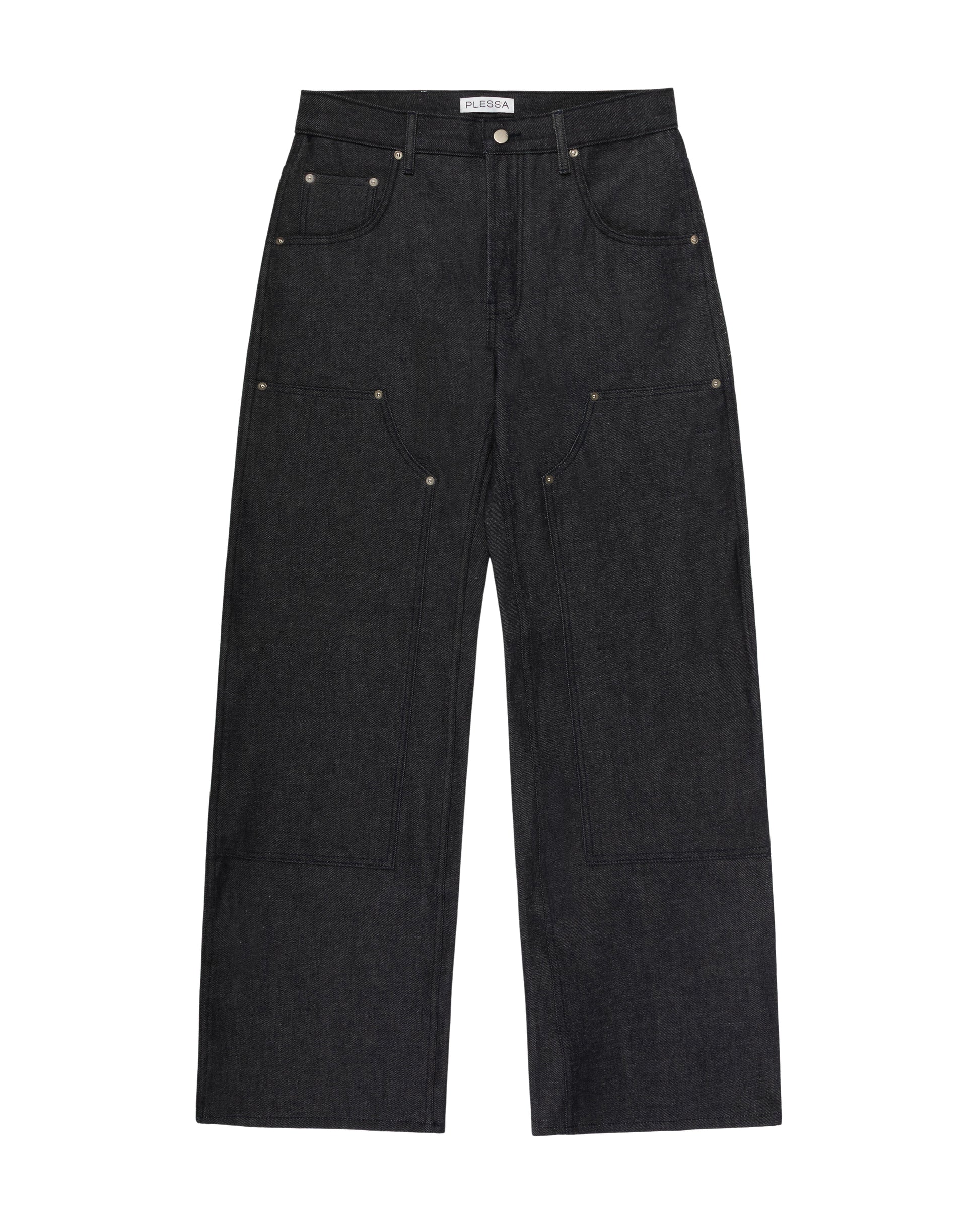 RAW DOUBLE KNEE NAVY BLUE DENIM