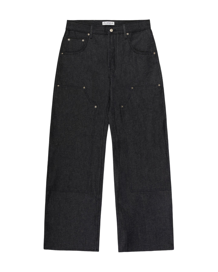 RAW DOUBLE KNEE NAVY BLUE DENIM
