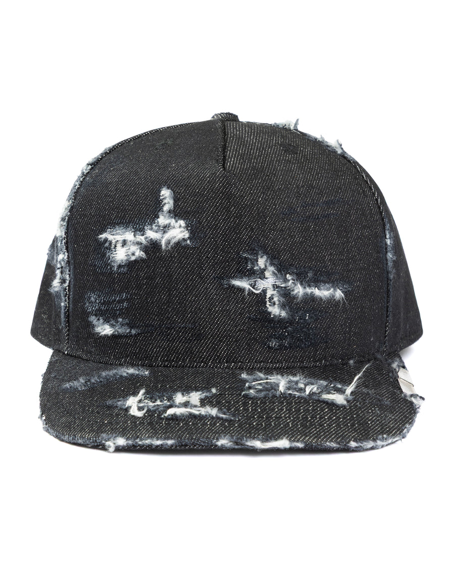 DISTRESSED DENIM HAT