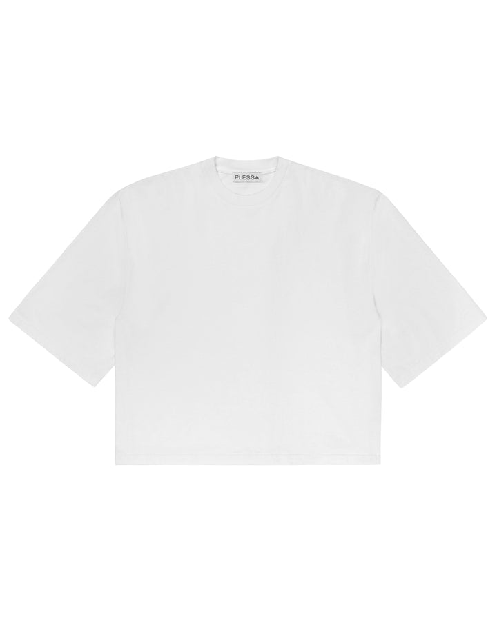 WHITE BOXY PLESSA TEE